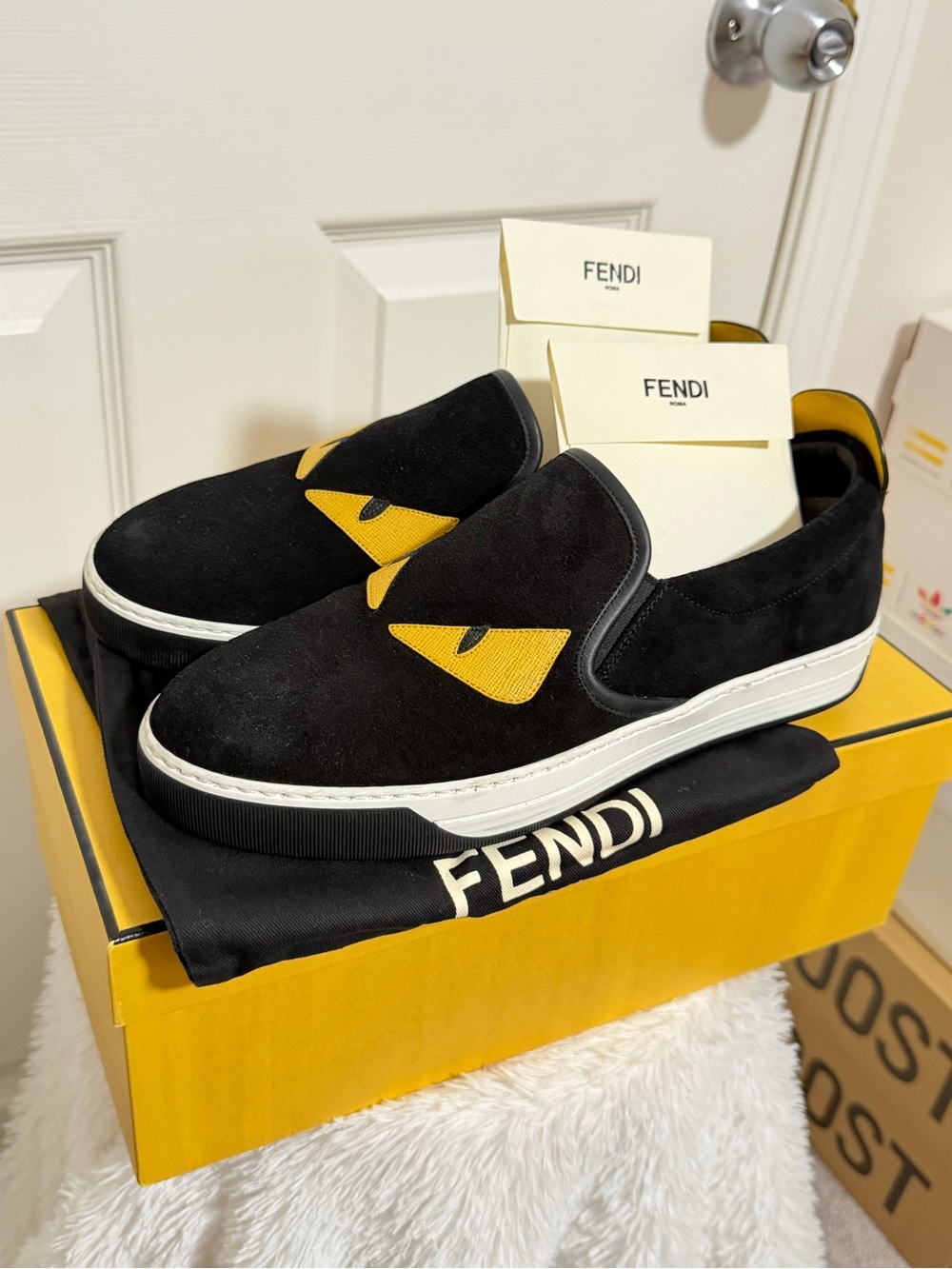 Fendi Yellow and Black Sneaker Box